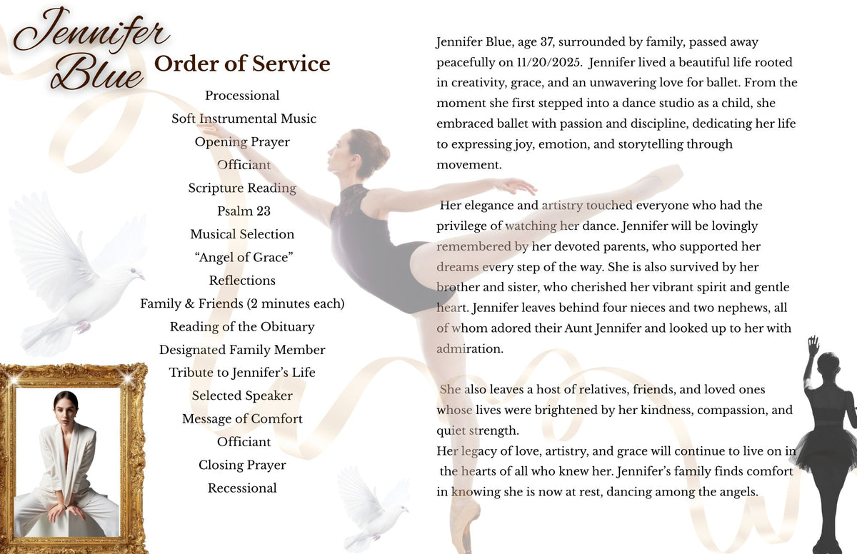 Obituary 11 by 8.5 Four Pages