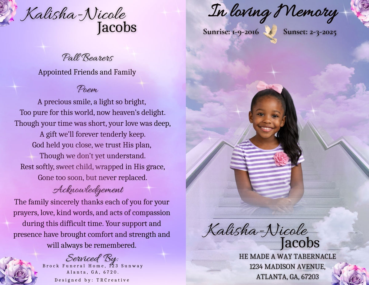 Obituary 11 by 8.5 Four Pages