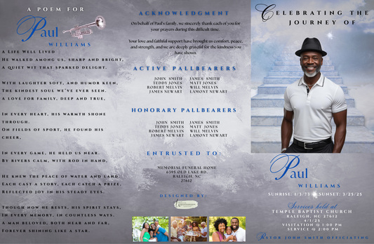 Obituary 17.25 by 11.25 Six pages with Memory Card