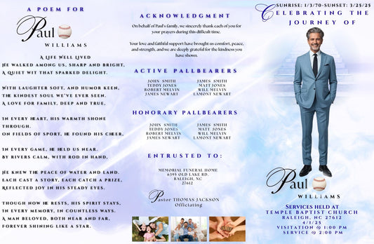 Obituary with Memory Card 17.25 by 11.25