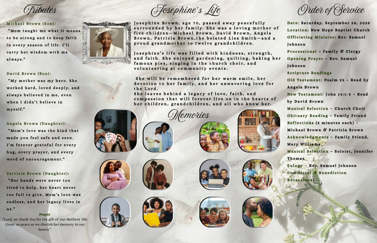 Gatefold Obituary 17 by  11