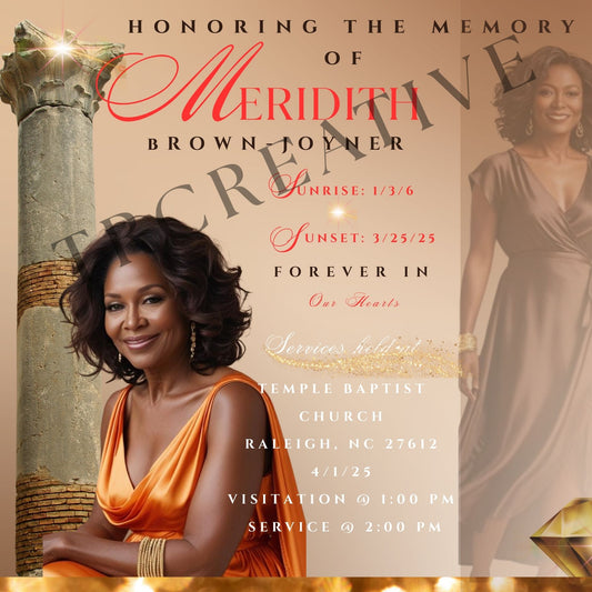 Trifold Obituary with Memory Card