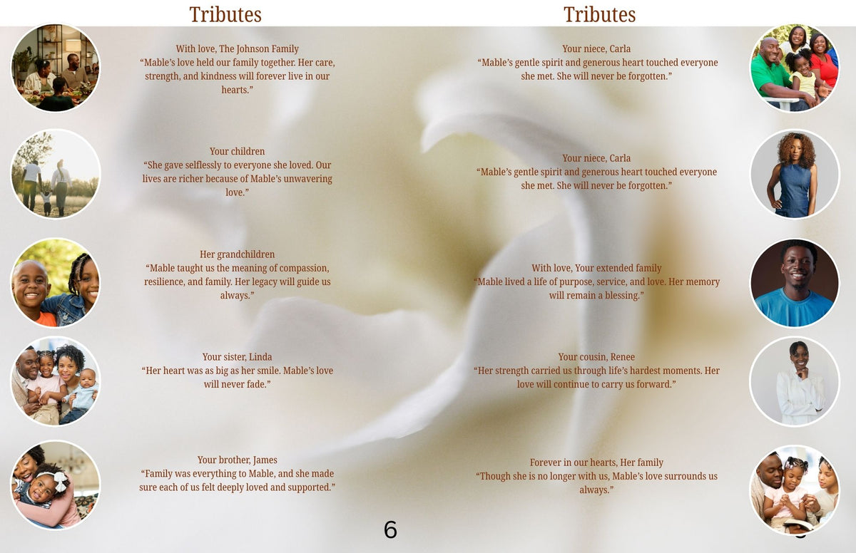 Obituary 11 by 17 Eight Pages