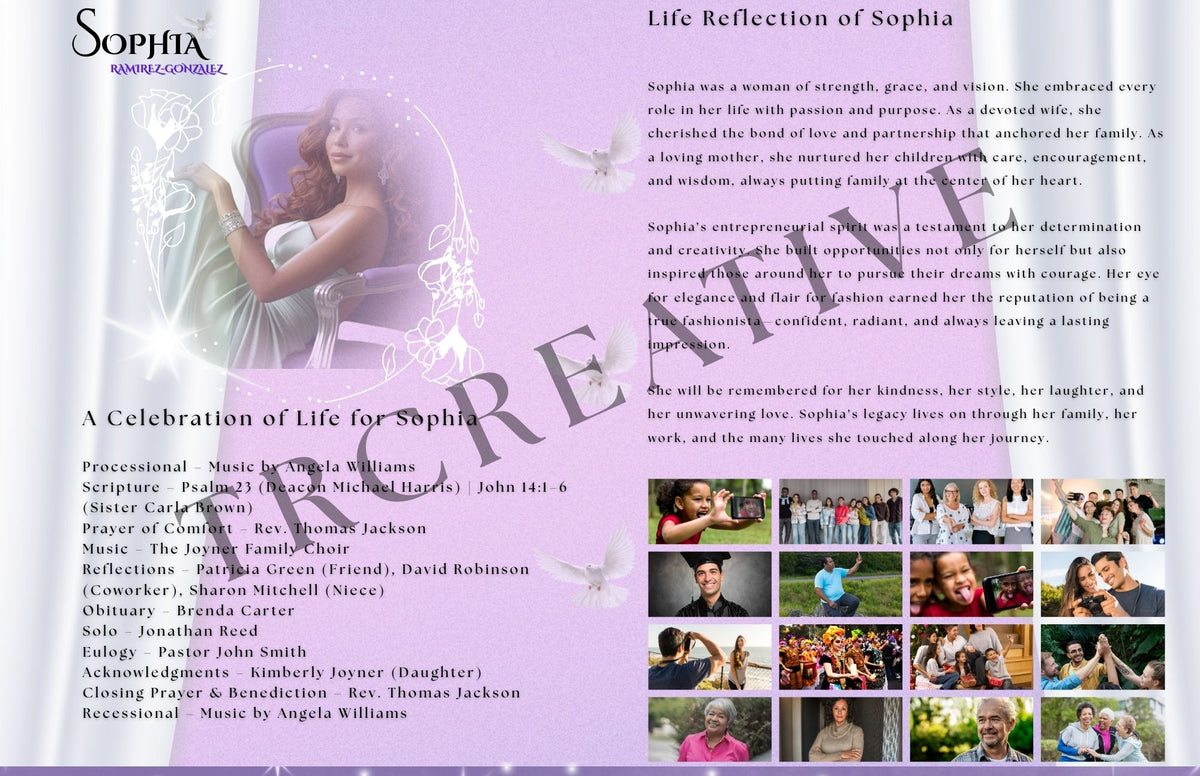 Obituary 17 by 11 Magazine Style with Memory Card