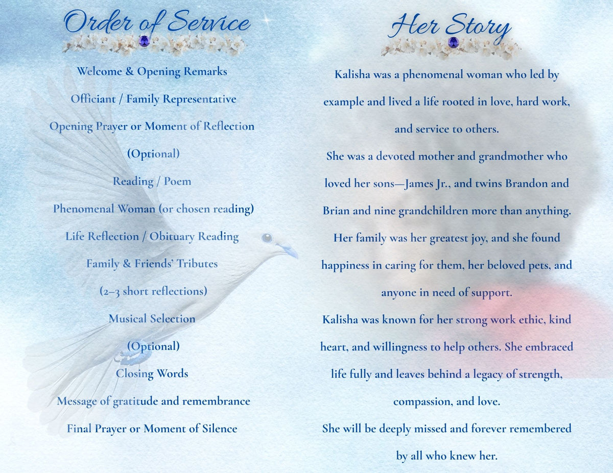 Obituary 11 by 8.5 Eight Pages