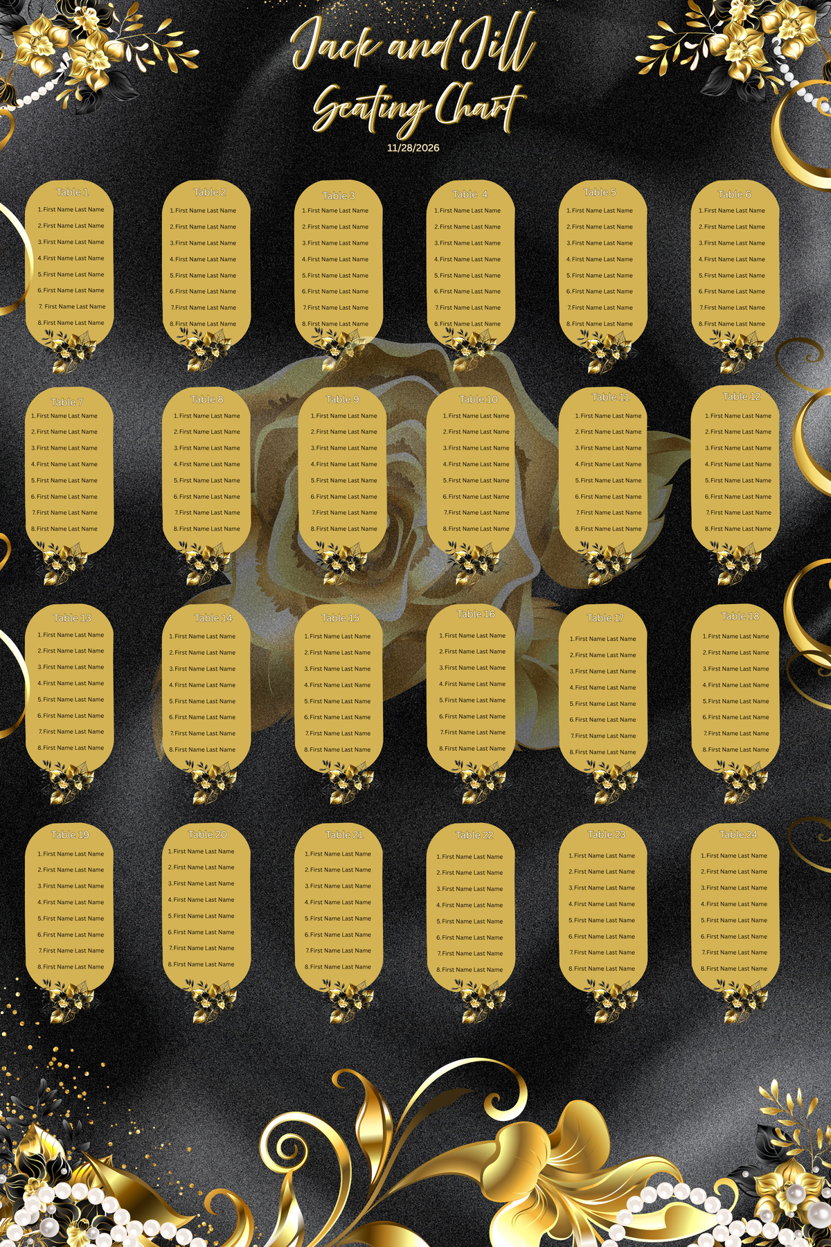 Party or Reception Seating Chart