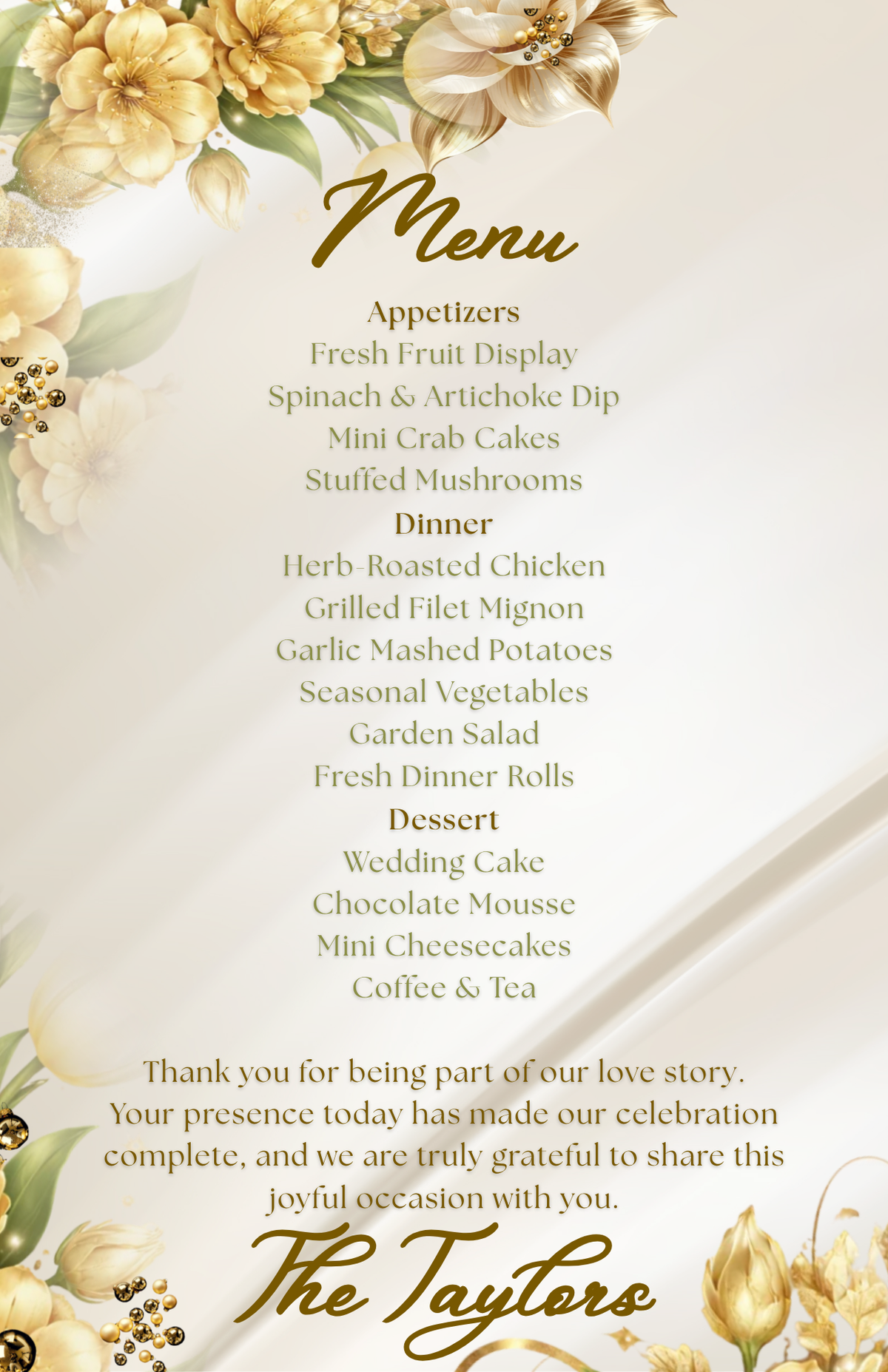 Classic Wedding Program